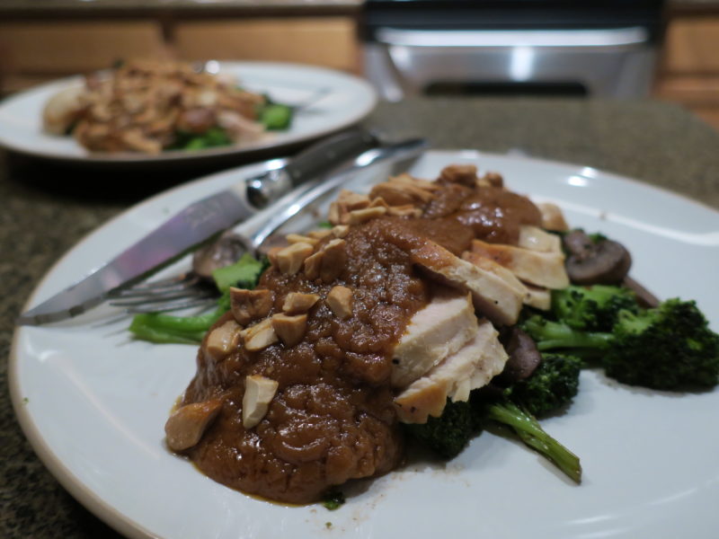 Grilled Chicken with Easy Cashew Peanut Sauce