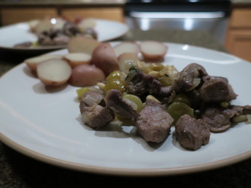 Sautéed Lamb with Grapes